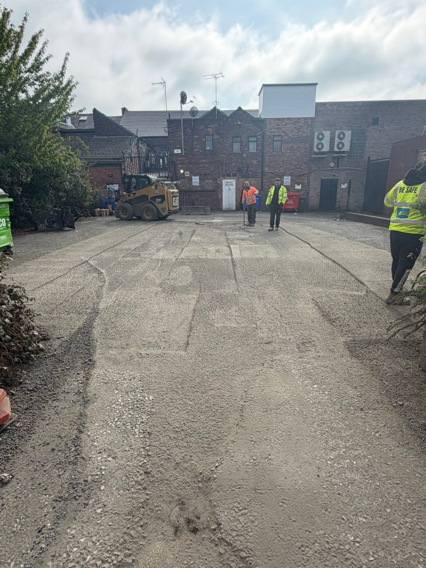 Grounds clearance and surface preparation on a commercial site
