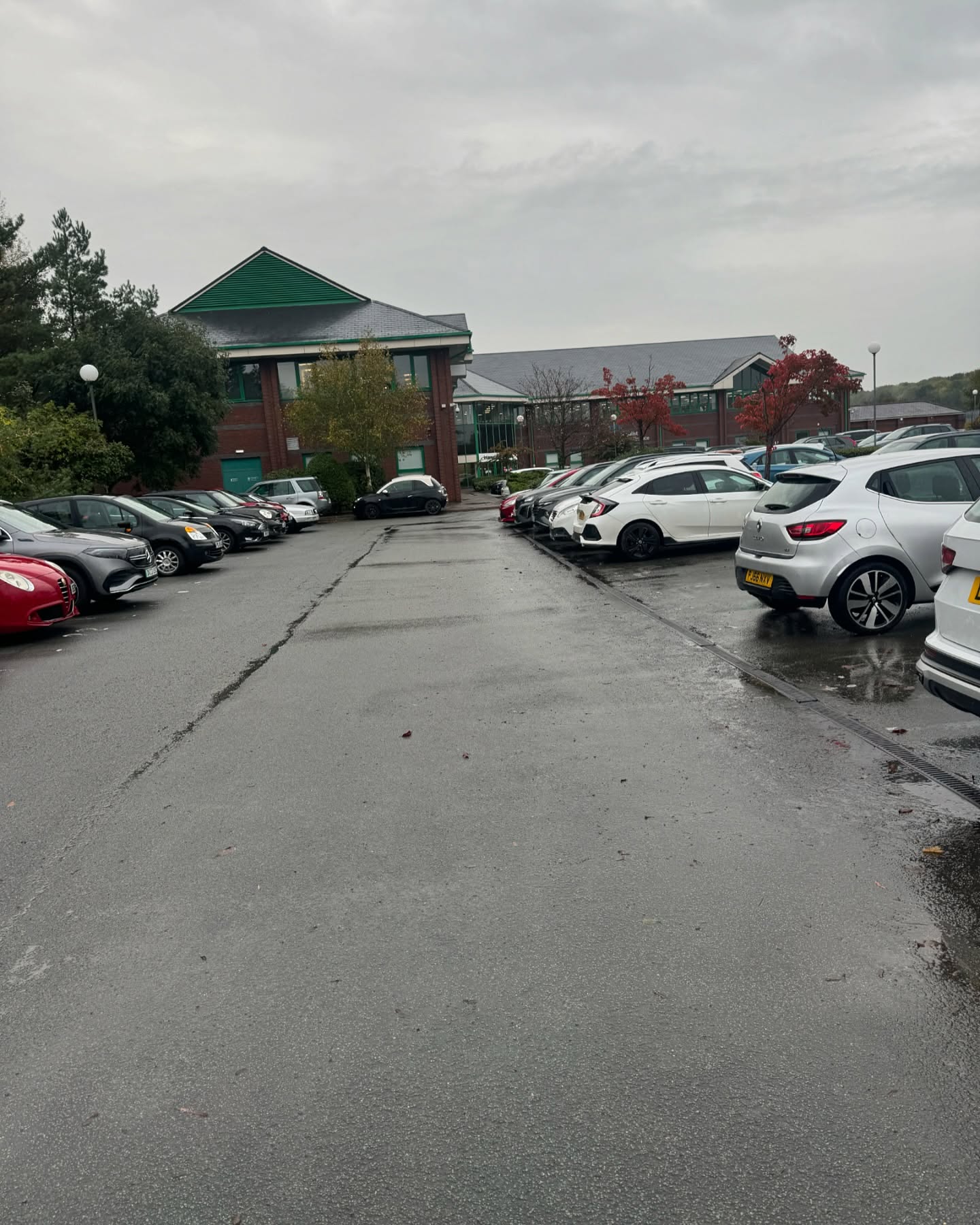 Same car park after DMS cleared the gullies and the surface drained